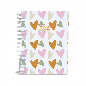 AGENDA 2025 - HEART Capa dura com laminação e miolo em Offset 75g 21x15cm 4x1 / 4x4 Fosco / Brilho / Holográfico Corte reto Elástico e chaveiro