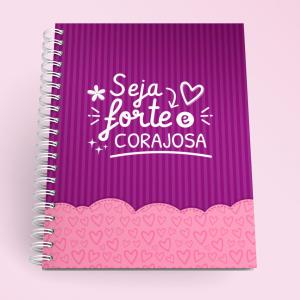 AGENDA 2025 - FORTE E CORAJOSA Capa dura com laminação e miolo em Offset 75g 21x15cm 4x1 / 4x4 Fosco / Brilho / Holográfico Corte reto Elástico e chaveiro