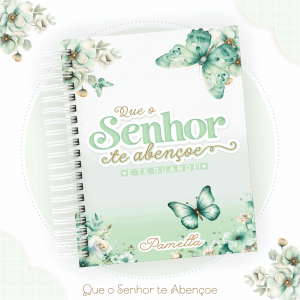 AGENDA 2025 - QUE  SENHOR TE ABENÇOE Capa dura com laminação e miolo em Offset 75g 21x15cm 4x1 / 4x4 Fosco / Brilho / Holográfico Corte reto Elástico e chaveiro