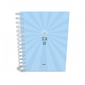 AGENDA 2025 - SEJA LUZ Capa dura com laminação e miolo em Offset 75g 21x15cm 4x1 / 4x4 Fosco / Brilho / Holográfico Corte reto Elástico e chaveiro