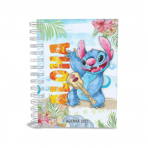 AGENDA 2025 - STITCH AZUL Capa dura com laminação e miolo em Offset 75g 21x15cm 4x1 / 4x4 Fosco / Brilho / Holográfico Corte reto Elástico e chaveiro