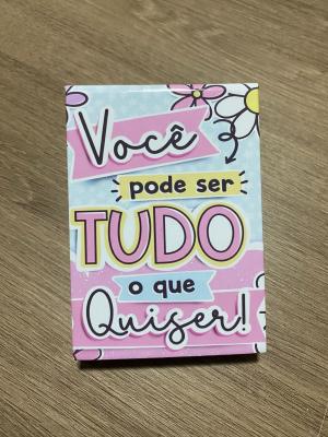 BLOQUINHO CAPA DURA Papel Glossy - Papel Offset 75g 8x11cm 4x4 Brilho Corte reto Miolo liso