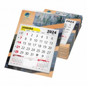 Calendario Comercial 27x37cm com Bloco 21x22cm (12 folhas) Duplex 275g 27x37cm 4x0   