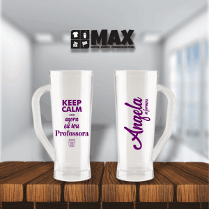 Caneca Slim - Professora Acrílico 16,7mx7cm Impressão em uma cor Serigrafia Premium Personalizado conforme informações que devem ser enviadas no campo observações na finalização do pedido