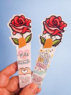 CARD ESCOVINHA / LIXA - Dia das Mães Papel Glossy 180g 12x5cm 4x0 Brilho Corte reto com cantos arrendondados 