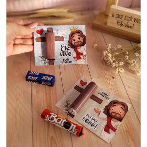 CARD JESUS Papel Glossy 180g 10x10cm 4x0 Brilho Corte reto com cantos arrendondados 