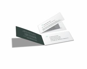 Cartão Duplo Horizontal - Frente colorido/verso preto e branco - Laminação Frente Brilho - Milheiro Cartão Supremo 300g  4x1   