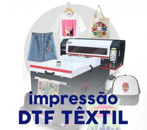 DTF textil  1,00 x 0,28 4x0  INDICAÇÕES DE ESTAMPAS: o DTF têxtil pode ser aplicado produtos de tecido sintético (poliéster), natural (algodão) ou mistos, inclusive que tenham elasticidade. Pode ser estampado em qualquer tipo de cor de tecido. REGRAS: Somente arquivos vetorizados serão aceitos. Não serão aceitos efeitos nas imagens. Caso o arquivo não esteja de acordo com as especificações, será recusado e o valor da impressão será devolvido.