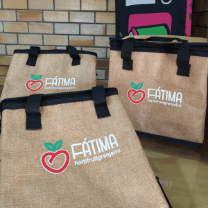 Bolsa Térmica 17L PERSONALIZADA Linho 27cmx24,5cm Gravação DTF  Premium 