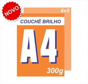 Impressão Digital A4 - Couche fosco 300g Couche Brilho 300g 21x29,7 4X0   