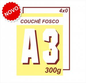 Impressão Digital - SUPER A3 - Couche FOSCO 300g Couche FOSCO 300g  4x0   
