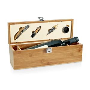 Kit Vinho Bambu 363 x 112 x 119 mm   Gravação Laser 