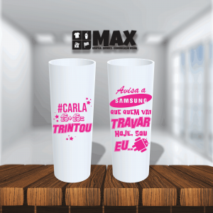 Long Drink - Avisa a Samsung Acrílico 16cmx6cm Impressão em uma cor Serigrafia Premium Personalizado conforme informações que devem ser enviadas no campo observações na finalização do pedido