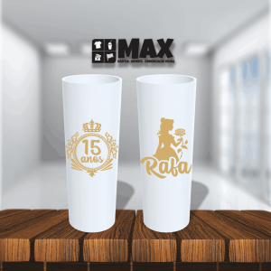 Long Drink - 15 anos - Bela Acrílico 16cmx6cm Impressão em uma cor Serigrafia Premium Personalizado conforme informações que devem ser enviadas no campo observações na finalização do pedido