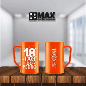 Caneca 300ml - 18tão Acrílico 10,3cmx6,9cm Impressão em uma cor Serigrafia Premium Personalizado conforme informações que devem ser enviadas no campo observações na finalização do pedido