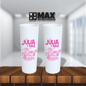 Long Drink - Divertidamente Acrílico 16cmx6cm Impressão em uma cor Serigrafia Premium Personalizado conforme informações que devem ser enviadas no campo observações na finalização do pedido