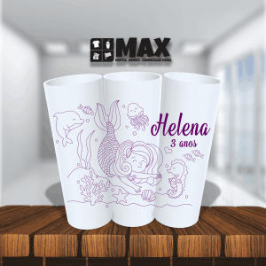 Long Drink - Fundo do Mar 360º Acrílico 16cmx6cm Impressão em uma cor Serigrafia Premium *ARTE EM TODA A VOLTA DO COPO* Personalizado conforme informações que devem ser enviadas no campo observações na finalização do pedido