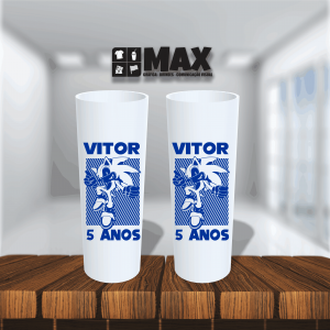 Long Drink - Sonic Acrílico 16cmx6cm Impressão em uma cor Serigrafia Premium Personalizado conforme informações que devem ser enviadas no campo observações na finalização do pedido
