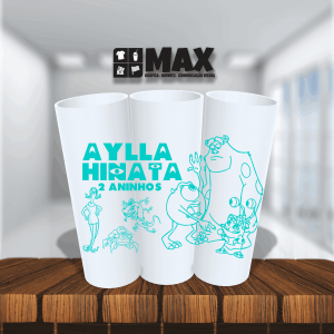 Long Drink - Monstros SA 360º Acrílico 16cmx6cm Impressão em uma cor Serigrafia Premium *ARTE EM TODA A VOLTA DO COPO* Personalizado conforme informações que devem ser enviadas no campo observações na finalização do pedido