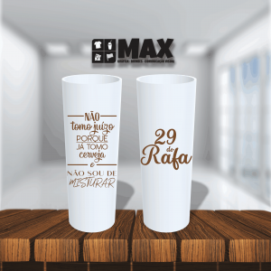 Long Drink - Não tomo juízo Acrílico 16cmx6cm Impressão em uma cor Serigrafia Premium Personalizado conforme informações que devem ser enviadas no campo observações na finalização do pedido
