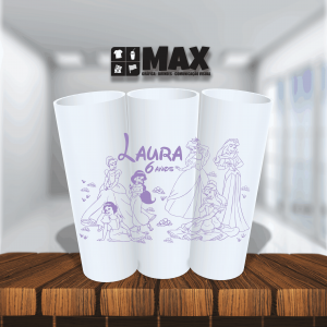 Long Drink - Princesas 360º Acrílico 16cmx6cm Impressão em uma cor Serigrafia Premium *ARTE EM TODA A VOLTA DO COPO* Personalizado conforme informações que devem ser enviadas no campo observações na finalização do pedido