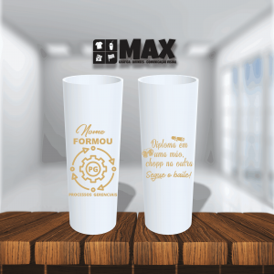 Long Drink - Processos Gerenciais Acrílico 16cmx6cm Impressão em uma cor Serigrafia Premium Personalizado conforme informações que devem ser enviadas no campo observações na finalização do pedido