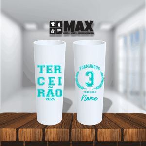 Long Drink - Terceirão Acrílico 16cmx6cm Impressão em uma cor Serigrafia Premium Personalizado conforme informações que devem ser enviadas no campo observações na finalização do pedido