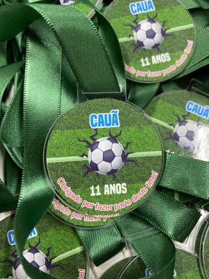MEDALHA ACRÍLICO REDONDA Acrílico 5 x 5cm 4x4 Glossy Corte reto 