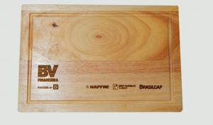 Tábua de Corte Retangular  com Cantoneira Elevada Tábua 24,5x29,4cm    Gravação a laser