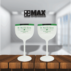 Taça gin - Veterinária Acrílico 19,9cmx10,2cm Impressão em uma cor Serigrafia Premium Personalizado conforme informações que devem ser enviadas no campo observações na finalização do pedido